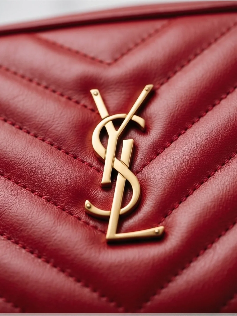 YVES SAINT LAURENT
Lou Chevron Leather Belt Bag Red - Picture 3 of 12